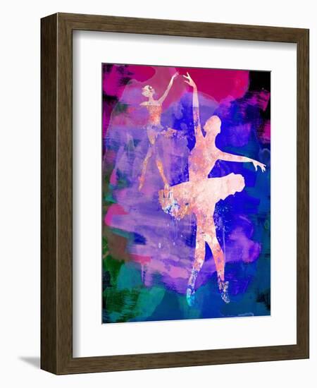 Two Dancing Ballerinas Watercolor 1-Irina March-Framed Premium Giclee Print