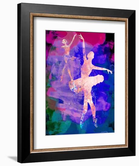 Two Dancing Ballerinas Watercolor 1-Irina March-Framed Premium Giclee Print