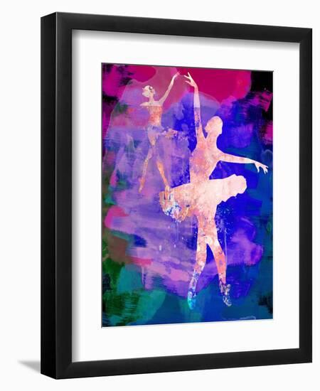 Two Dancing Ballerinas Watercolor 1-Irina March-Framed Art Print