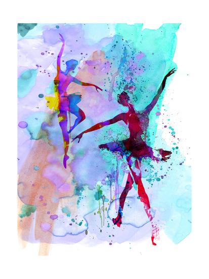 Two Dancing Ballerinas Watercolor 2 Art Print Irina March Art Com