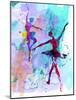 Two Dancing Ballerinas Watercolor 2-Irina March-Mounted Art Print