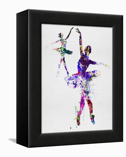 Two Dancing Ballerinas Watercolor 4-Irina March-Framed Stretched Canvas