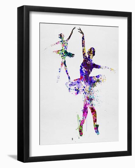 Two Dancing Ballerinas Watercolor 4-Irina March-Framed Art Print