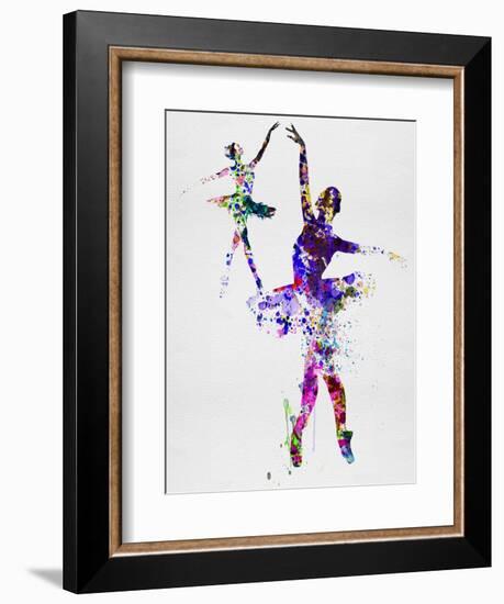 Two Dancing Ballerinas Watercolor 4-Irina March-Framed Premium Giclee Print