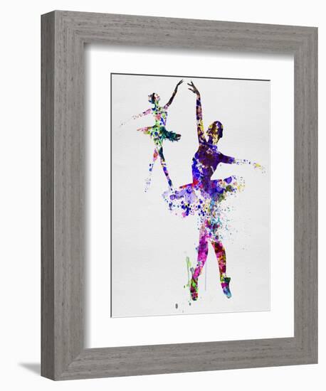 Two Dancing Ballerinas Watercolor 4-Irina March-Framed Premium Giclee Print