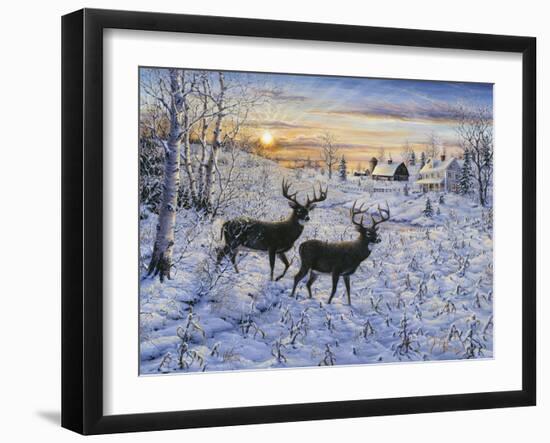 Two Deer in the Moonlight-Jeff Tift-Framed Giclee Print