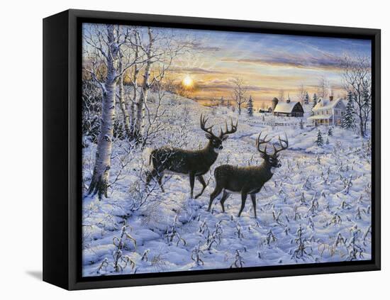 Two Deer in the Moonlight-Jeff Tift-Framed Premier Image Canvas