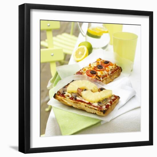 Two Different Focaccia Pizzas-Dave King-Framed Photographic Print