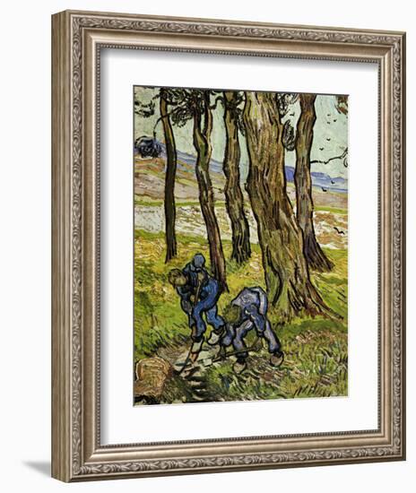 Two Diggers among Trees-Vincent van Gogh-Framed Art Print