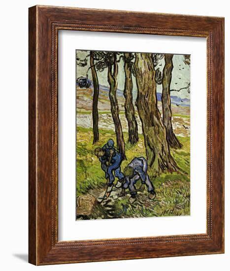 Two Diggers among Trees-Vincent van Gogh-Framed Art Print