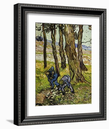 Two Diggers among Trees-Vincent van Gogh-Framed Art Print