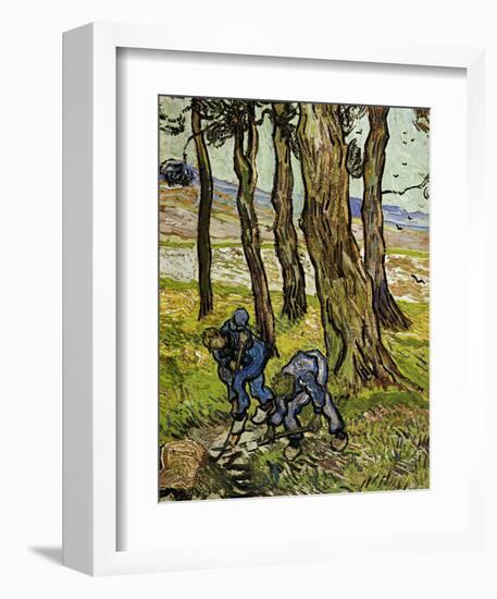 Two Diggers among Trees-Vincent van Gogh-Framed Art Print