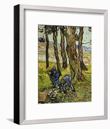 Two Diggers among Trees-Vincent van Gogh-Framed Art Print