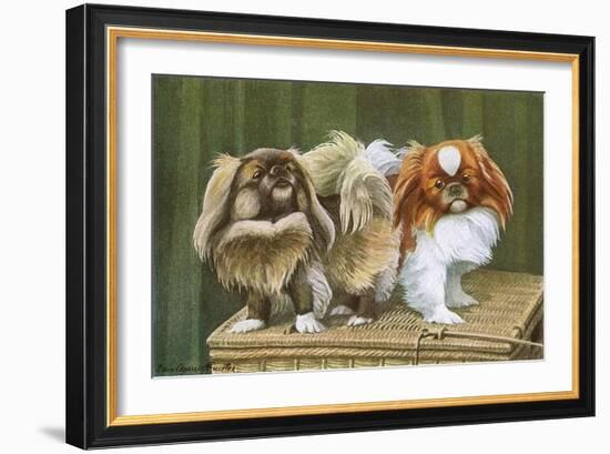 Two Dogs on a Basket-null-Framed Art Print