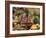 Two Domestic Kittens (Felis Catus) in Basket Surrounded by Pumpkins-Jane Burton-Framed Photographic Print