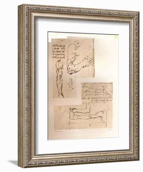 Two drawings illustrating the theory of the proportions of the human figure, c1472-c1519 (1883)-Leonardo Da Vinci-Framed Giclee Print