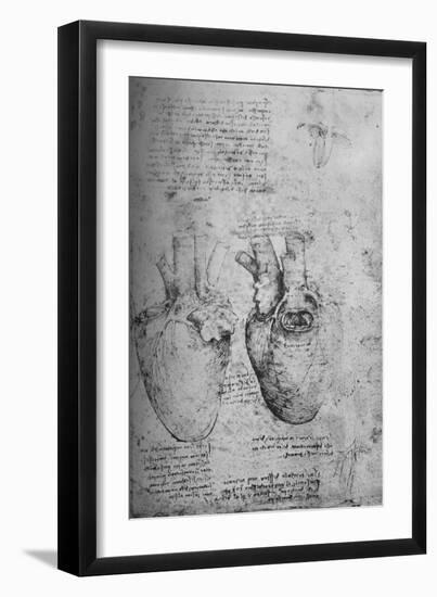 'Two Drawings of the Heart', c1480 (1945)-Leonardo Da Vinci-Framed Giclee Print