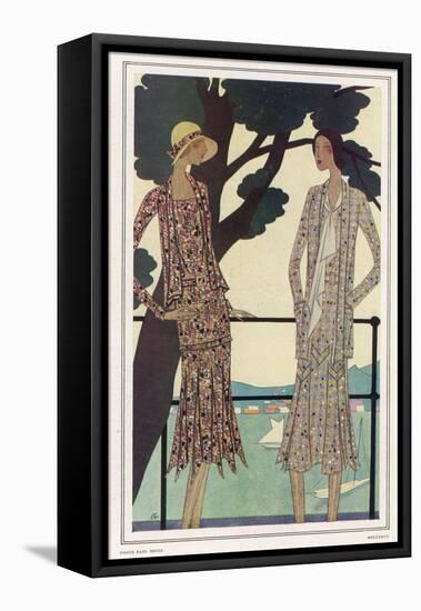 Two Dress Designs by Molyneux Both with Gored Flaring Skirts Belts and Matching Sac Jackets-Leon Benigni-Framed Stretched Canvas