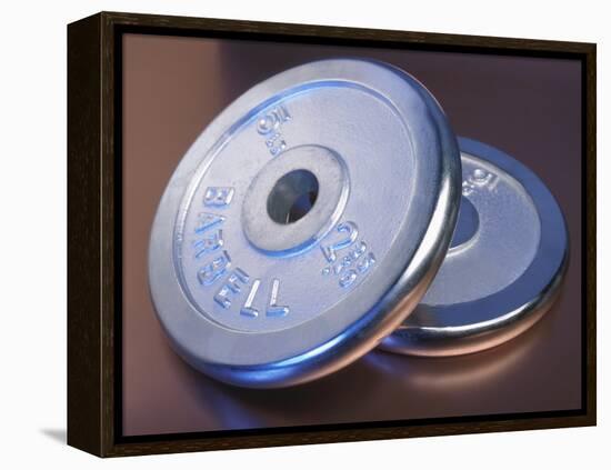 Two Dumbbell Weights for a Workout-null-Framed Premier Image Canvas