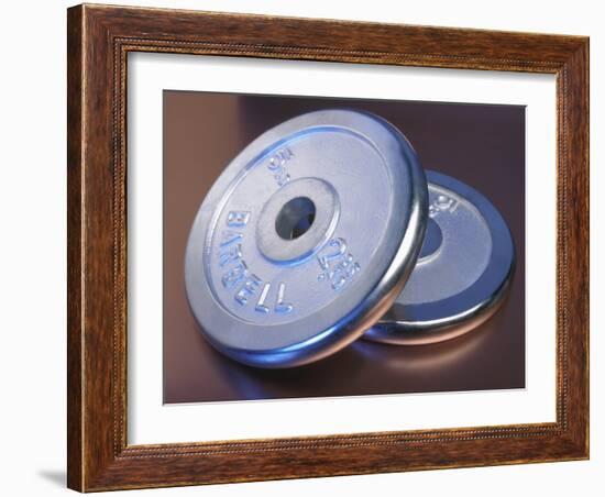 Two Dumbbell Weights for a Workout-null-Framed Photographic Print