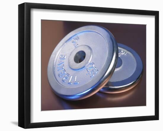 Two Dumbbell Weights for a Workout-null-Framed Photographic Print