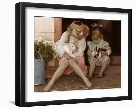 Two Easter Bunnies-Betsy Cameron-Framed Art Print