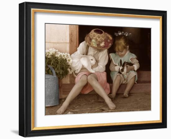 Two Easter Bunnies-Betsy Cameron-Framed Art Print