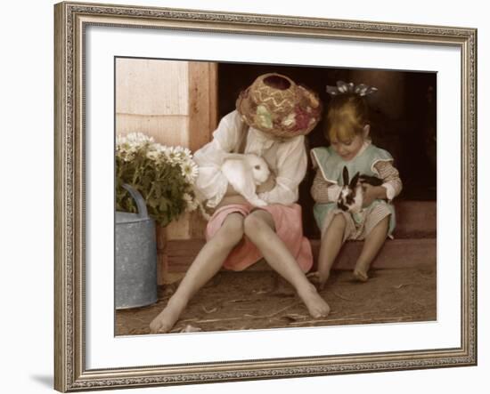 Two Easter Bunnies-Betsy Cameron-Framed Art Print