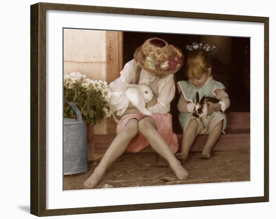 Two Easter Bunnies-Betsy Cameron-Framed Art Print