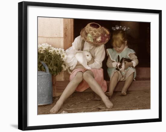 Two Easter Bunnies-Betsy Cameron-Framed Art Print