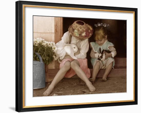 Two Easter Bunnies-Betsy Cameron-Framed Art Print