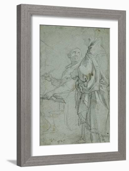 Two Ecclesiastics: Study for the Disputation on the Holy Sacrament, 1606-10-Francesco Vanni-Framed Giclee Print