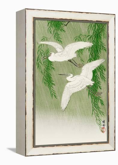 Two Egrets and Willow Tree-Koson Ohara-Framed Premier Image Canvas