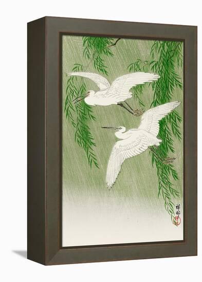 Two Egrets and Willow Tree-Koson Ohara-Framed Premier Image Canvas