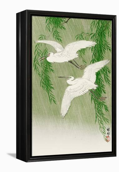 Two Egrets and Willow Tree-Koson Ohara-Framed Premier Image Canvas