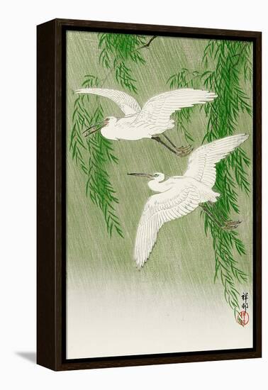 Two Egrets and Willow Tree-Koson Ohara-Framed Premier Image Canvas