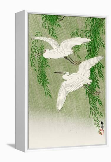 Two Egrets and Willow Tree-Koson Ohara-Framed Premier Image Canvas