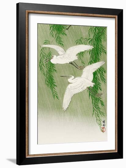 Two Egrets and Willow Tree-Koson Ohara-Framed Giclee Print