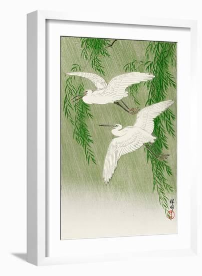 Two Egrets and Willow Tree-Koson Ohara-Framed Giclee Print