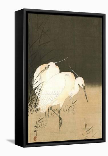 Two Egrets at Night-Koson Ohara-Framed Premier Image Canvas