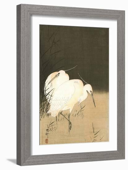 Two Egrets at Night-Koson Ohara-Framed Giclee Print