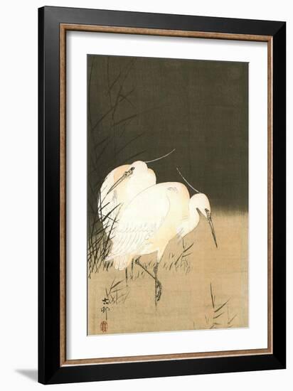 Two Egrets at Night-Koson Ohara-Framed Giclee Print