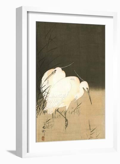 Two Egrets at Night-Koson Ohara-Framed Giclee Print