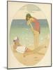 Two Elegant Danish Bathers Relaxing on the Beach-null-Mounted Art Print