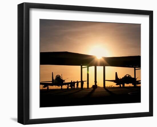 Two Embraer A-29 Super Tucano Aircraft Parked in the Hangar at Natal Air Force Base, Brazil-Stocktrek Images-Framed Photographic Print