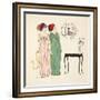 Two Empire Line Day Dresses from 'Les Robes De Paul Poiret' Pub. 1908 (Pochoir Print)-Paul Iribe-Framed Giclee Print