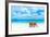 Two Empty Sunbed on the Beach, Beautiful Seascape, Relaxation on Maldives Island, Luxury Summer Vac-Anna Omelchenko-Framed Photographic Print