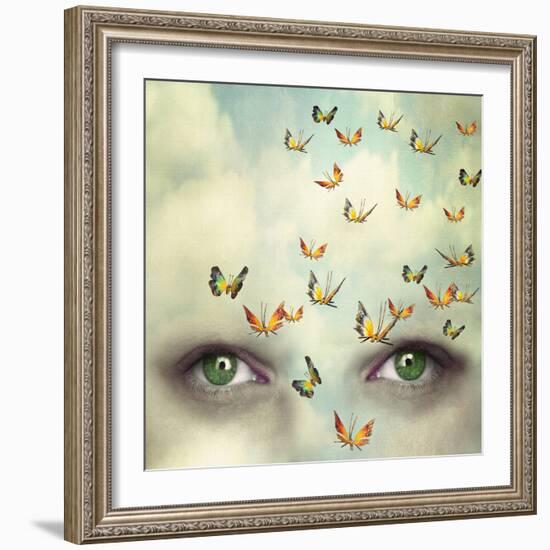 Two Eyes with the Sky and So Many Butterflies Flying on the Forehead-Valentina Photos-Framed Photographic Print