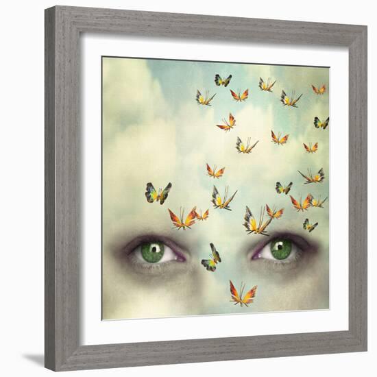 Two Eyes with the Sky and So Many Butterflies Flying on the Forehead-Valentina Photos-Framed Photographic Print