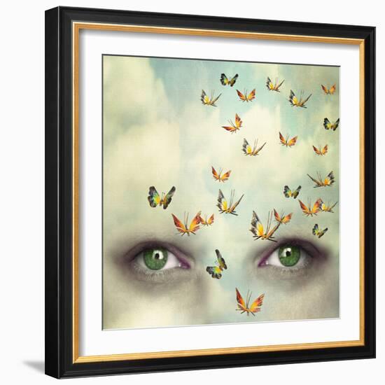 Two Eyes with the Sky and So Many Butterflies Flying on the Forehead-Valentina Photos-Framed Photographic Print